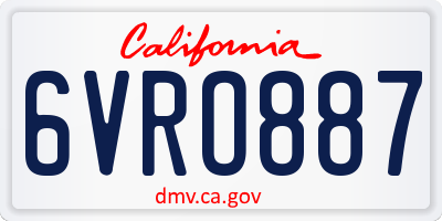 CA license plate 6VRO887