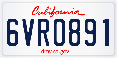 CA license plate 6VRO891