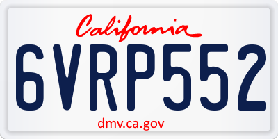CA license plate 6VRP552
