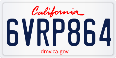 CA license plate 6VRP864