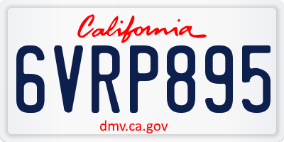 CA license plate 6VRP895