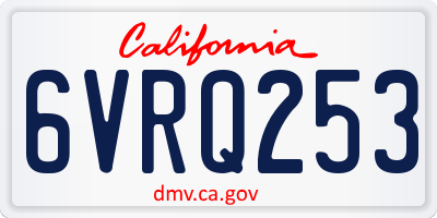 CA license plate 6VRQ253