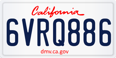 CA license plate 6VRQ886