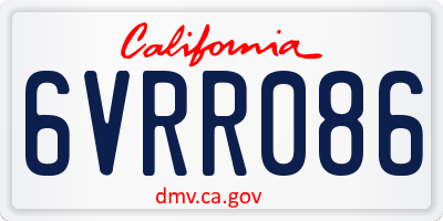 CA license plate 6VRR086