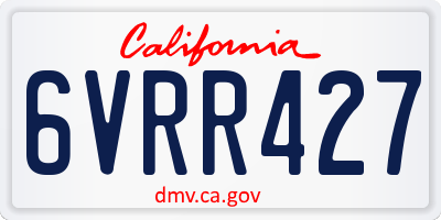 CA license plate 6VRR427