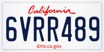 CA license plate 6VRR489