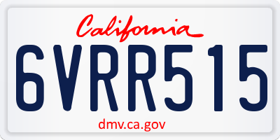 CA license plate 6VRR515