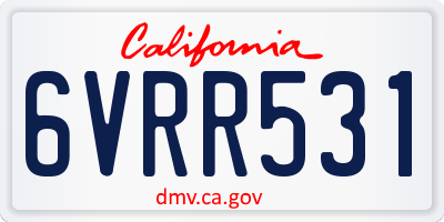CA license plate 6VRR531