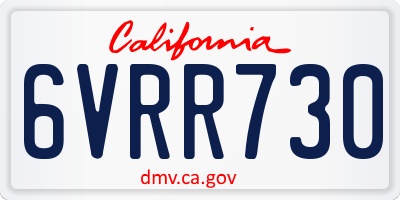 CA license plate 6VRR730