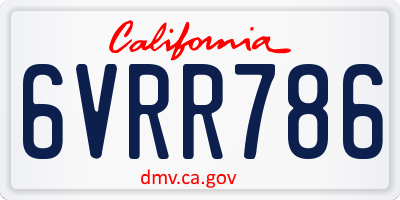 CA license plate 6VRR786