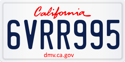 CA license plate 6VRR995