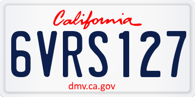 CA license plate 6VRS127