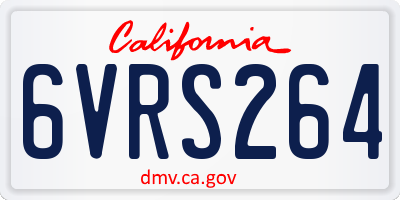 CA license plate 6VRS264