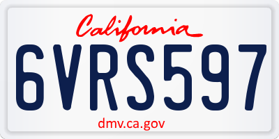 CA license plate 6VRS597