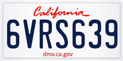 CA license plate 6VRS639