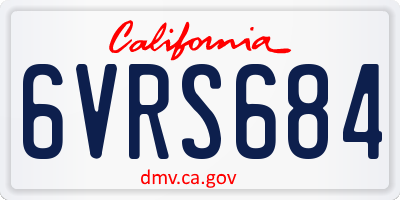 CA license plate 6VRS684