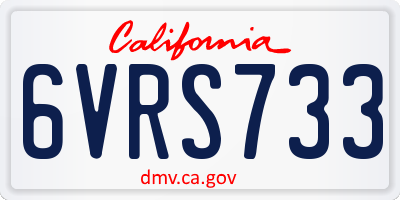 CA license plate 6VRS733