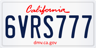 CA license plate 6VRS777