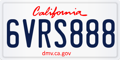 CA license plate 6VRS888