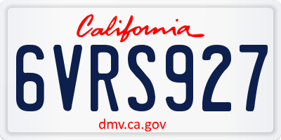CA license plate 6VRS927