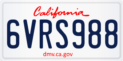 CA license plate 6VRS988
