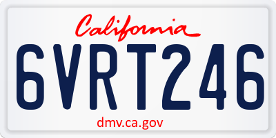 CA license plate 6VRT246