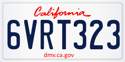 CA license plate 6VRT323