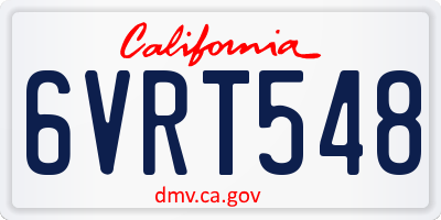 CA license plate 6VRT548