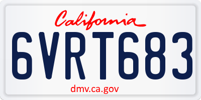 CA license plate 6VRT683