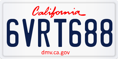 CA license plate 6VRT688