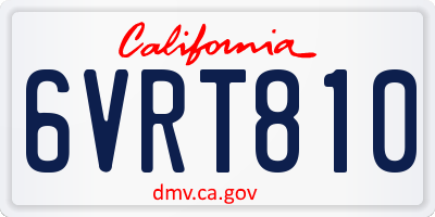 CA license plate 6VRT810
