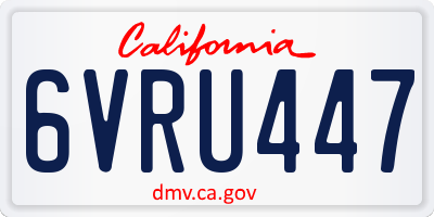 CA license plate 6VRU447