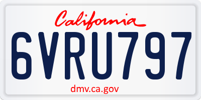 CA license plate 6VRU797
