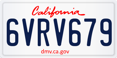 CA license plate 6VRV679