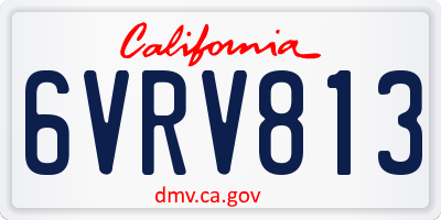 CA license plate 6VRV813