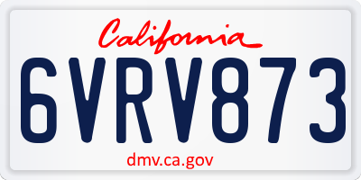 CA license plate 6VRV873