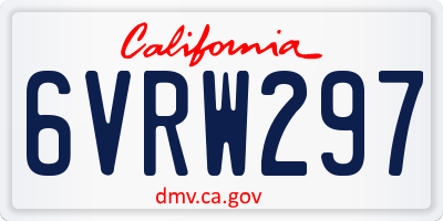 CA license plate 6VRW297