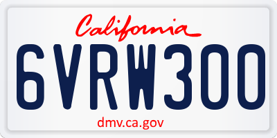 CA license plate 6VRW300