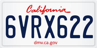 CA license plate 6VRX622