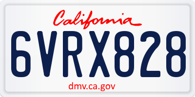 CA license plate 6VRX828