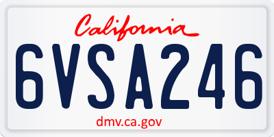 CA license plate 6VSA246