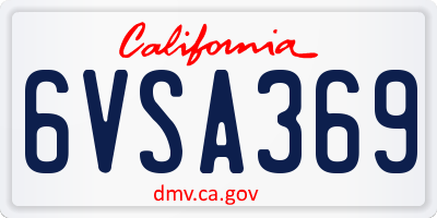 CA license plate 6VSA369