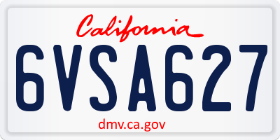 CA license plate 6VSA627