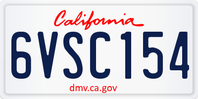 CA license plate 6VSC154