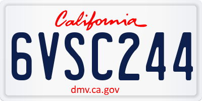 CA license plate 6VSC244