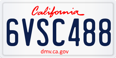 CA license plate 6VSC488