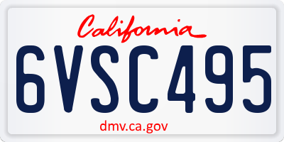 CA license plate 6VSC495