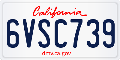 CA license plate 6VSC739