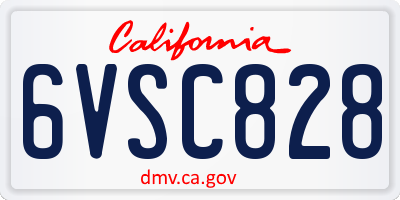 CA license plate 6VSC828