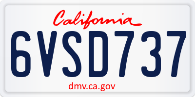 CA license plate 6VSD737